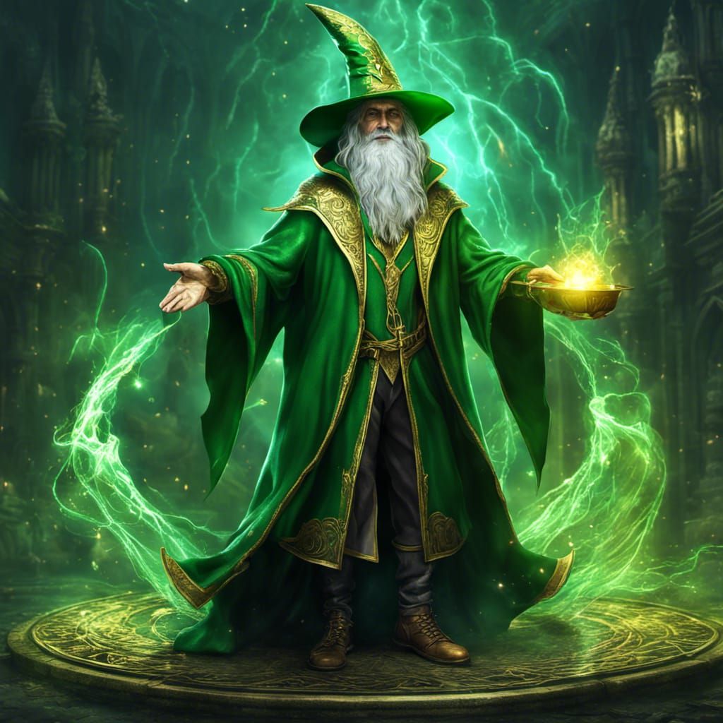 Merlin the Magician in Dark Fantasy Concept Art