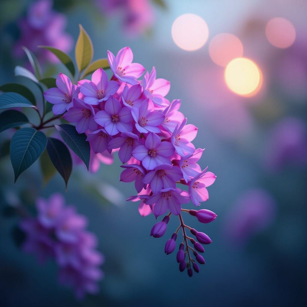 Psychedelic Wisteria Blooms in Hypnotic Color Vortex