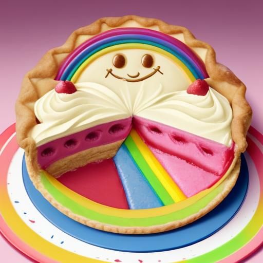 Rainbow Smiley Face Pie Slices