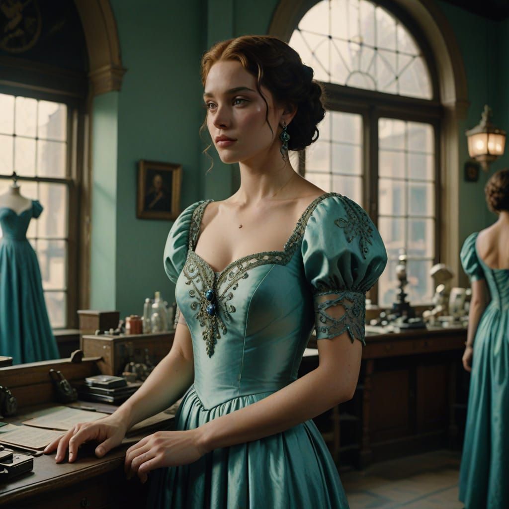Renaissance Gown in Tailor Shop | Cinematic Film Still