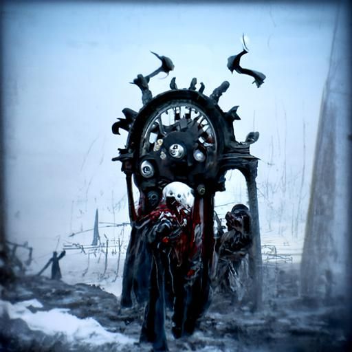 Horrific Clockwork Gears in Gustave Doré Style