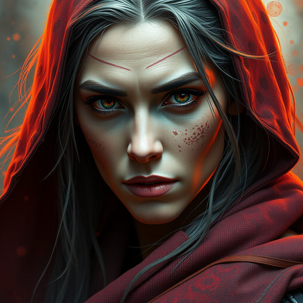 Intricate Portrait of an Old Warrior Woman