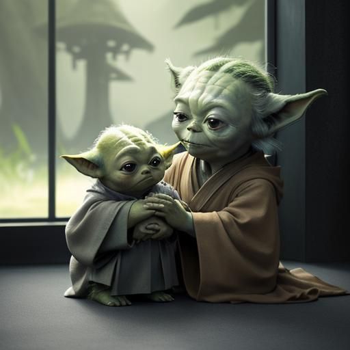 Baby Yoda Meditating in Jedi Temple