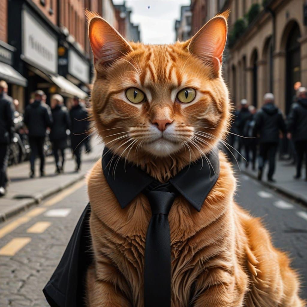 Ginger Cats in Black Suits: An AI Interpretation