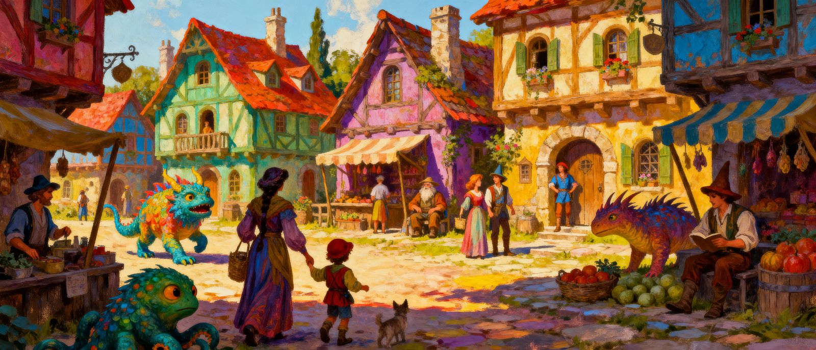 Retro Sci-Fi Scene with Bold Colors