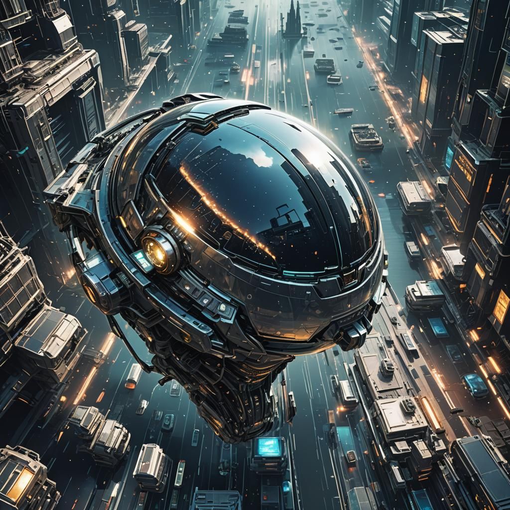 Photoluminescent Cybernetic God on Alien Planet