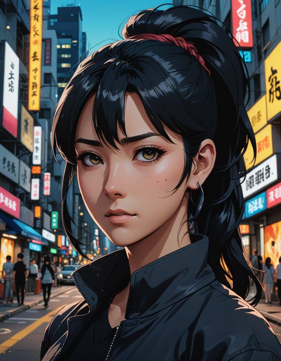 Anime Portrait of Amy Yamato in Manga Style