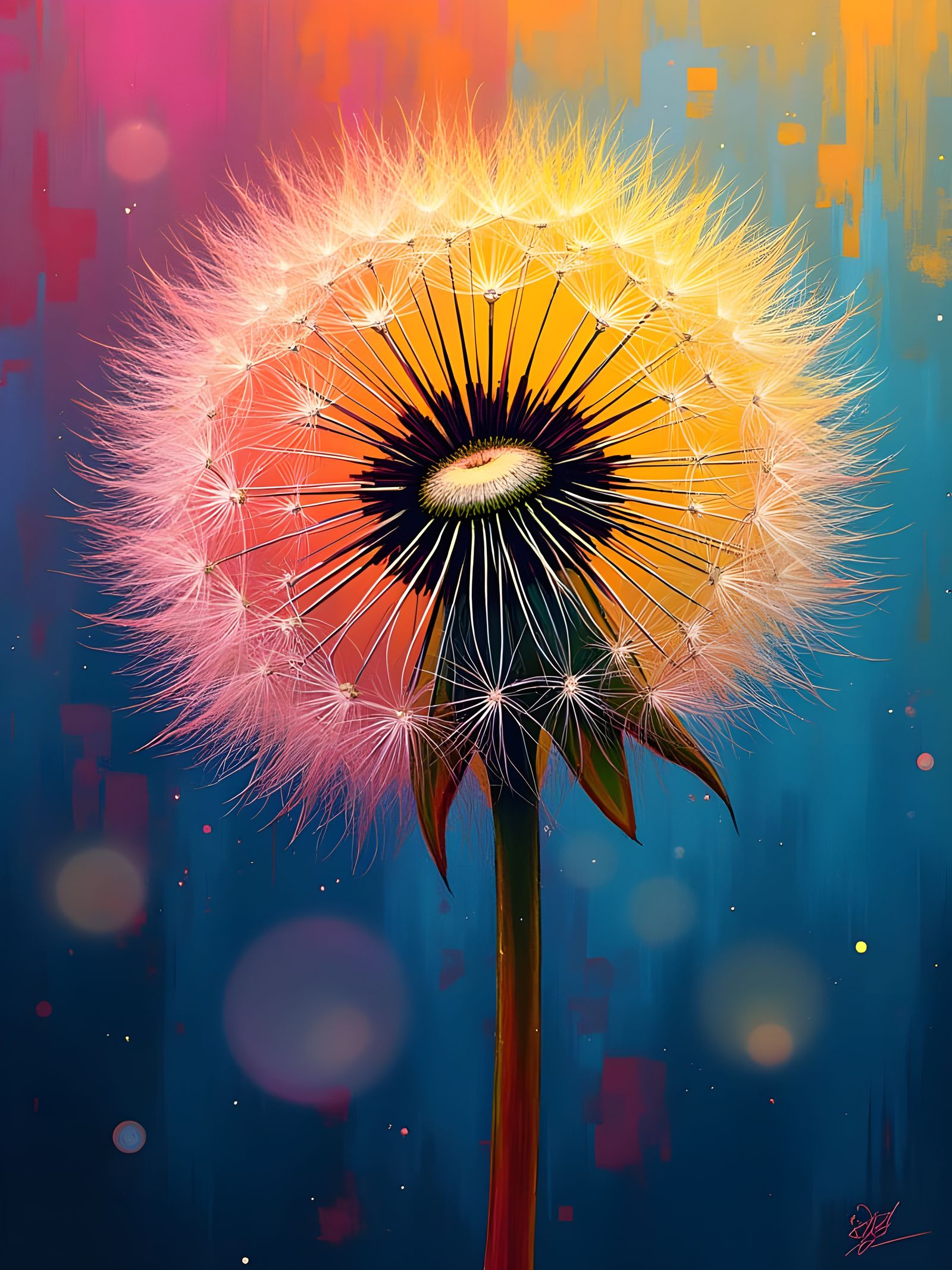 micro of a dandelion