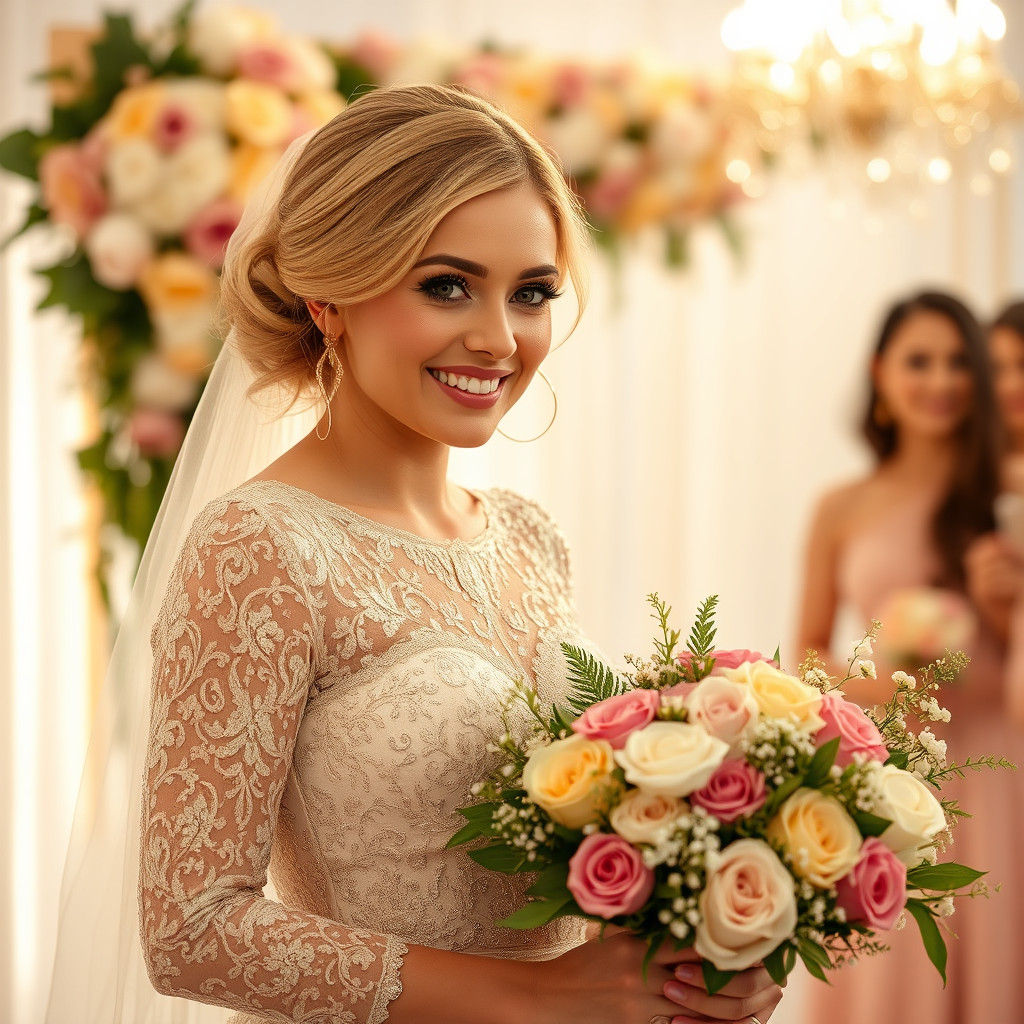 Lady with Gold Ring and Floral Adornments