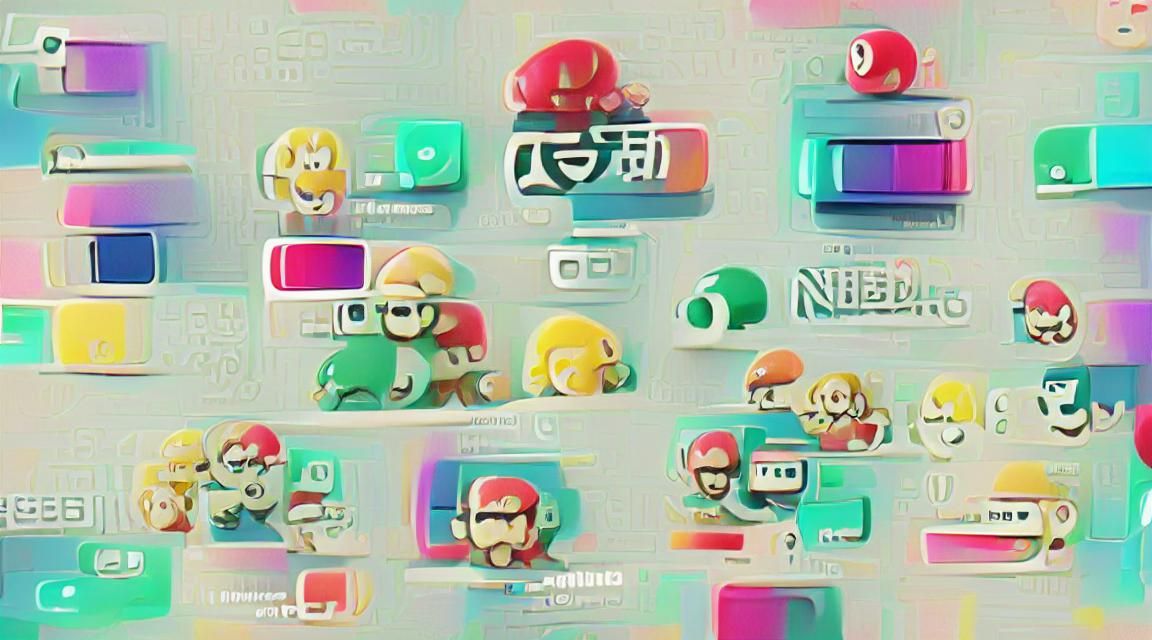 Colorful Nintendo Character Collage