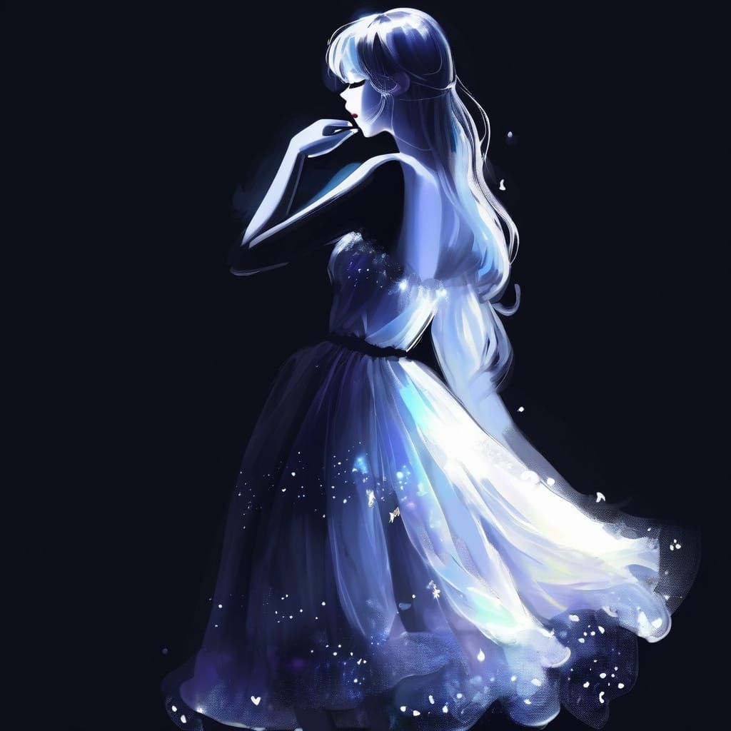 Elegant Anime Girl in a Digital Art Style