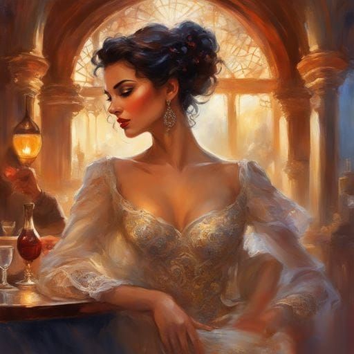 Flamenco Dancer Portrait in Splash Art Style