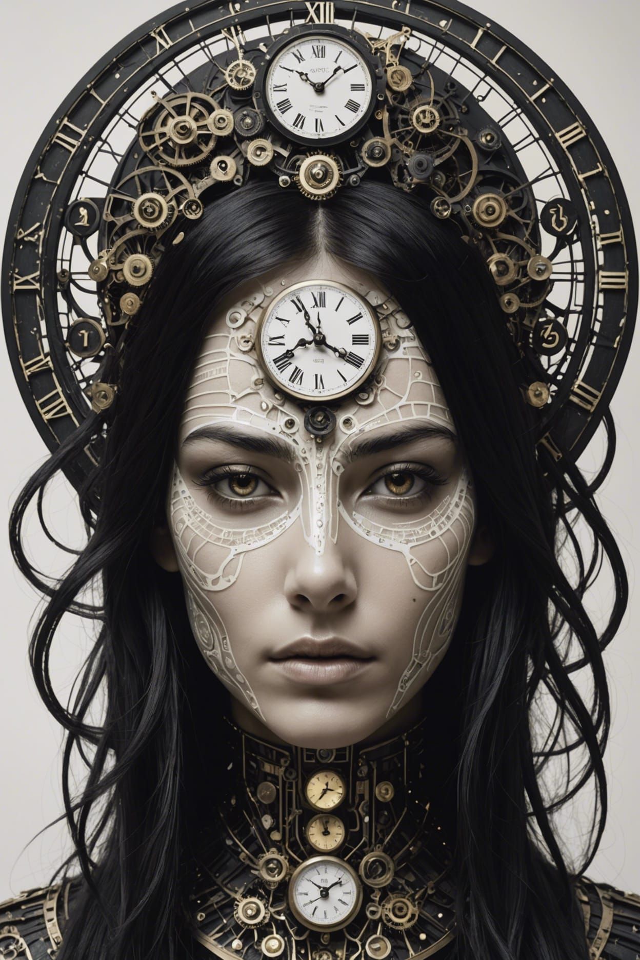 Time Creature Portrait in Pop Surrealism Style