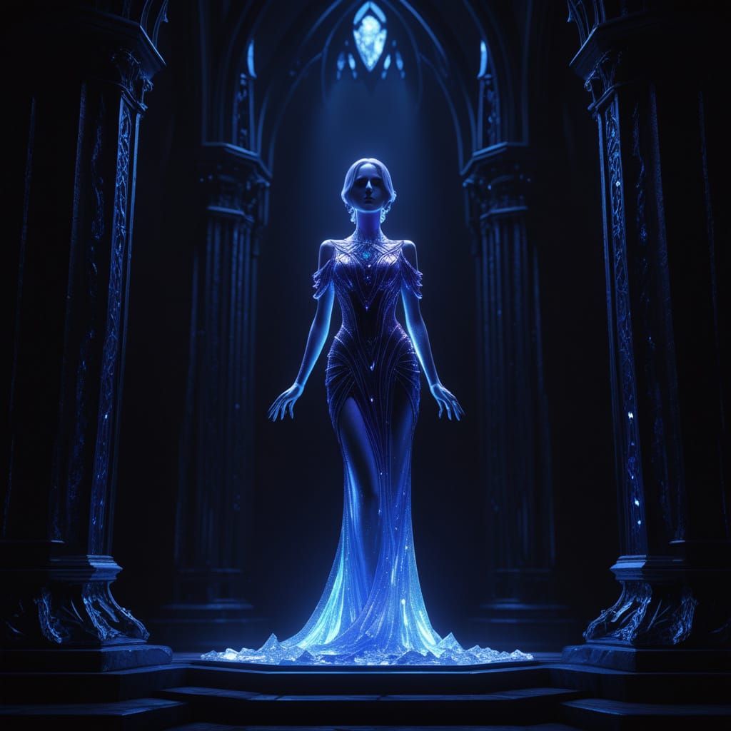 Crystal Figure in Macabre Gothic Setting