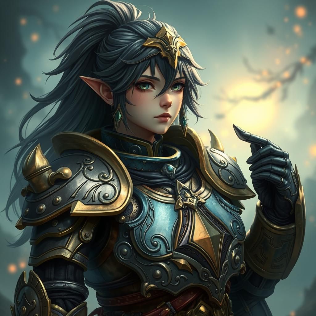 Fantasy RPG Character in Dreamlike Setting