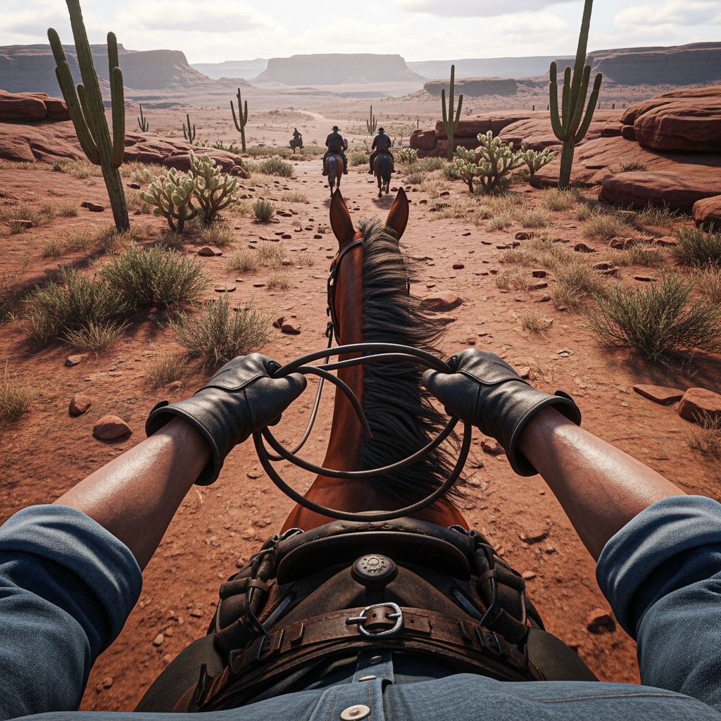 Wild West Horseback Ride in Gritty Realism