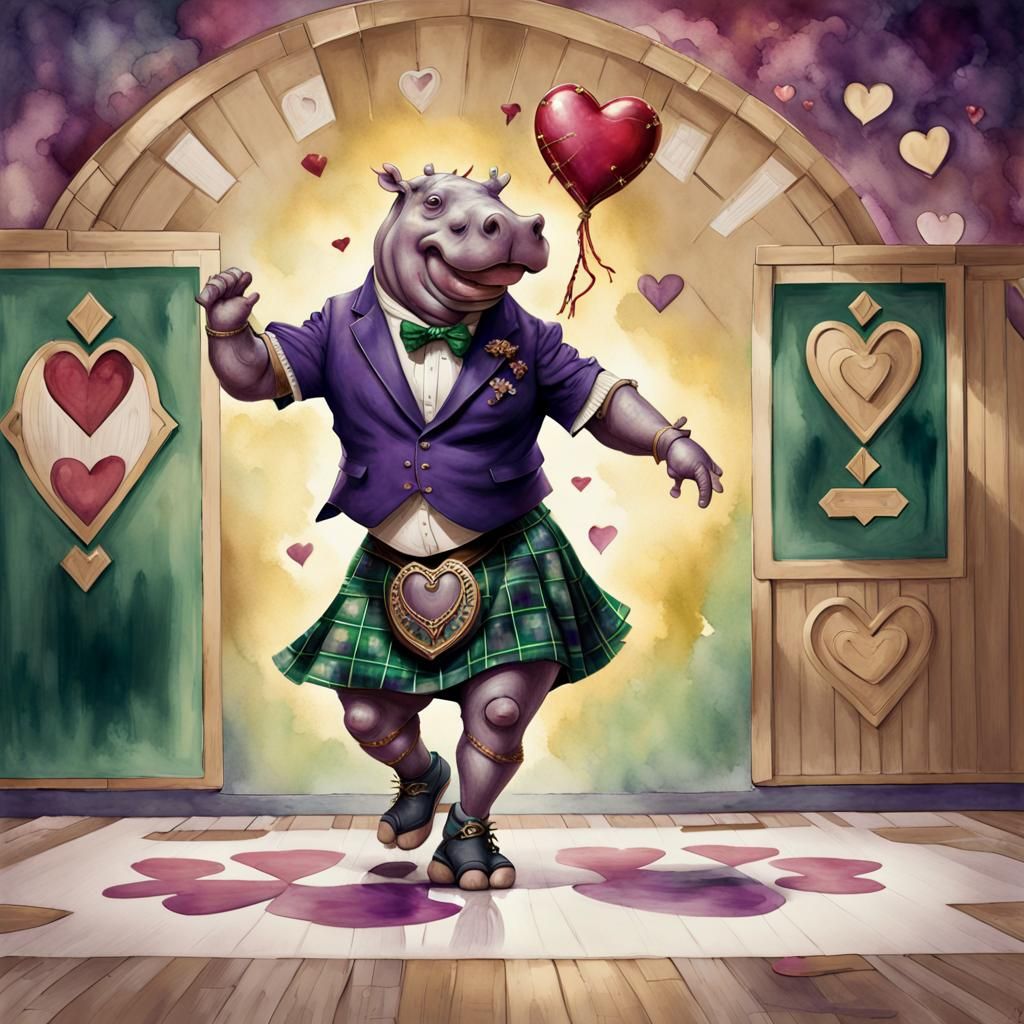 Anthropomorphic Hippo Dances in Art Deco Air Village