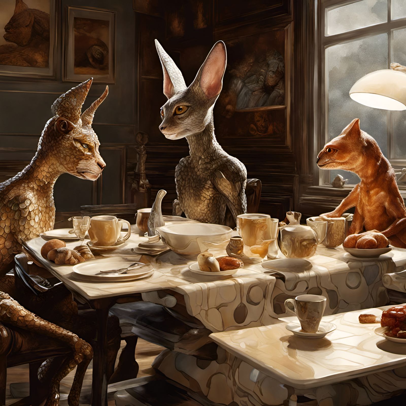 Eldritch Alien Pets in Dreamy Magical Realism