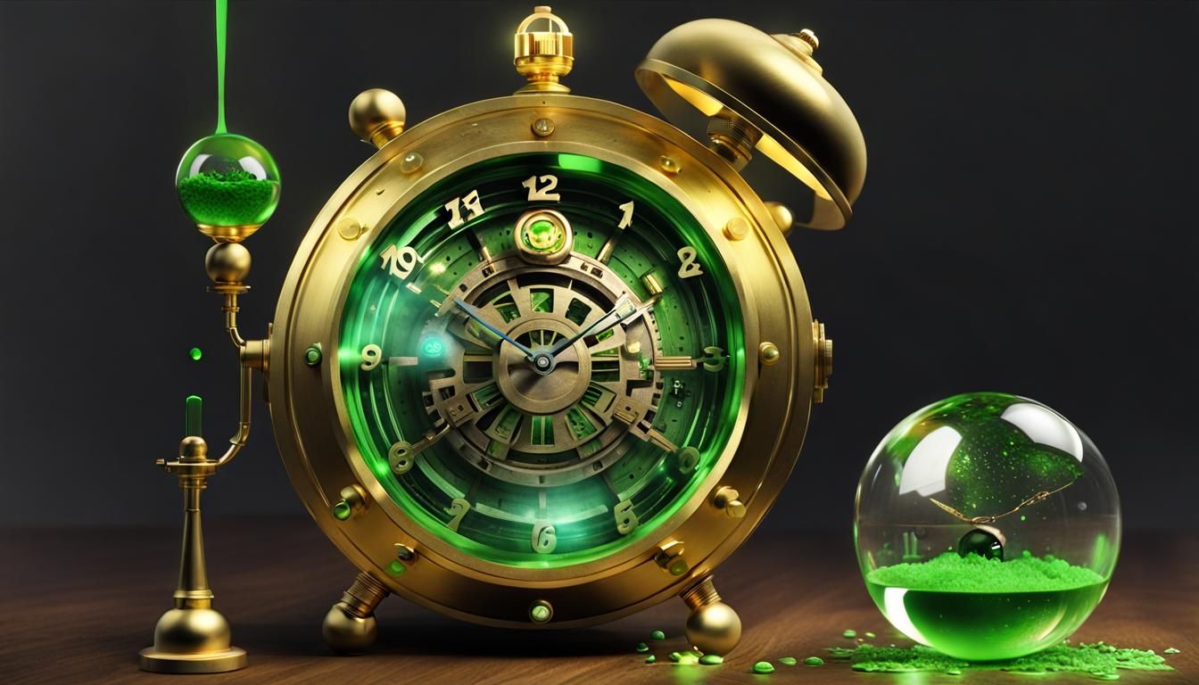 Steampunk Time Machine Orb with Radioactive Core