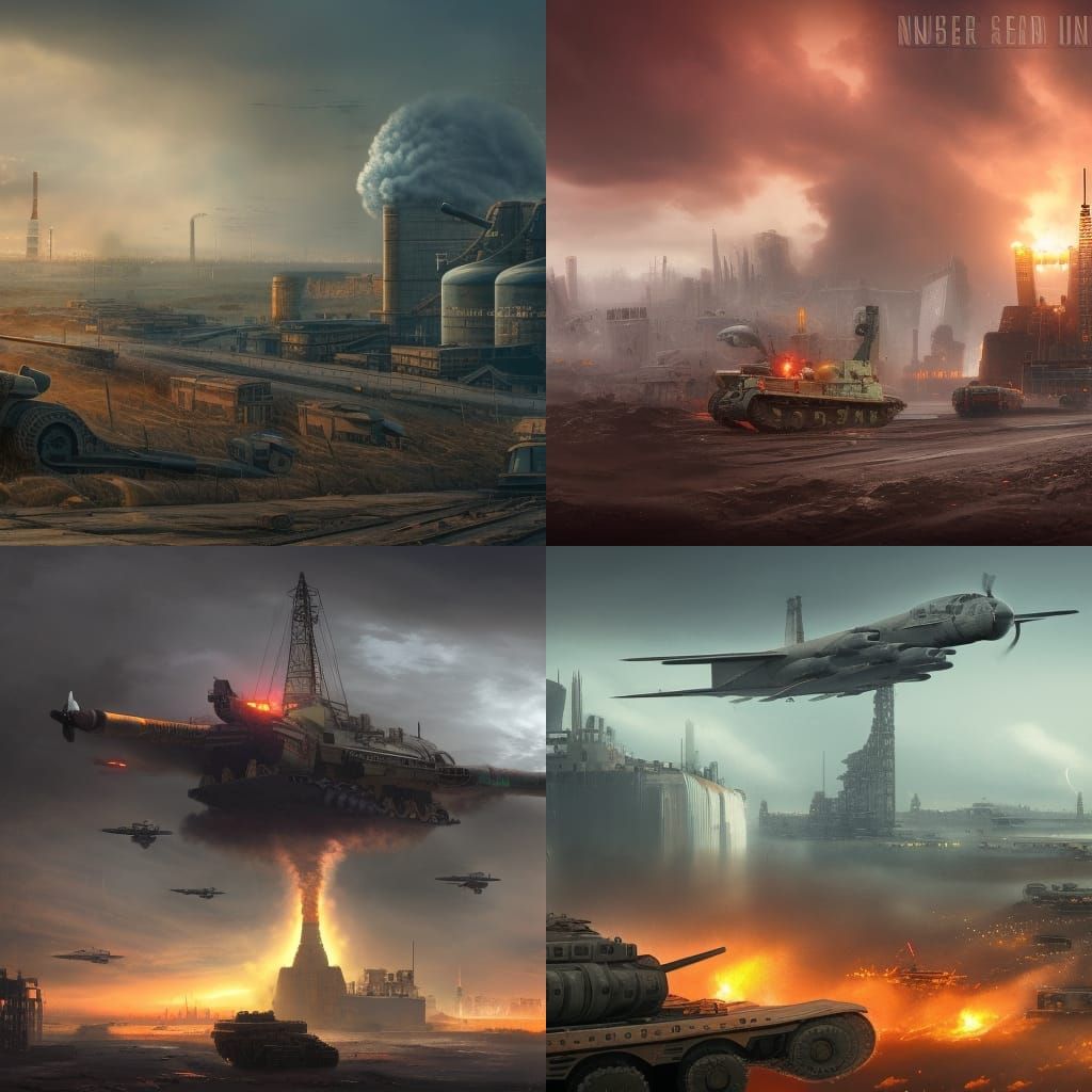 Wrecked City After Nuclear Bombing: Matte Painting