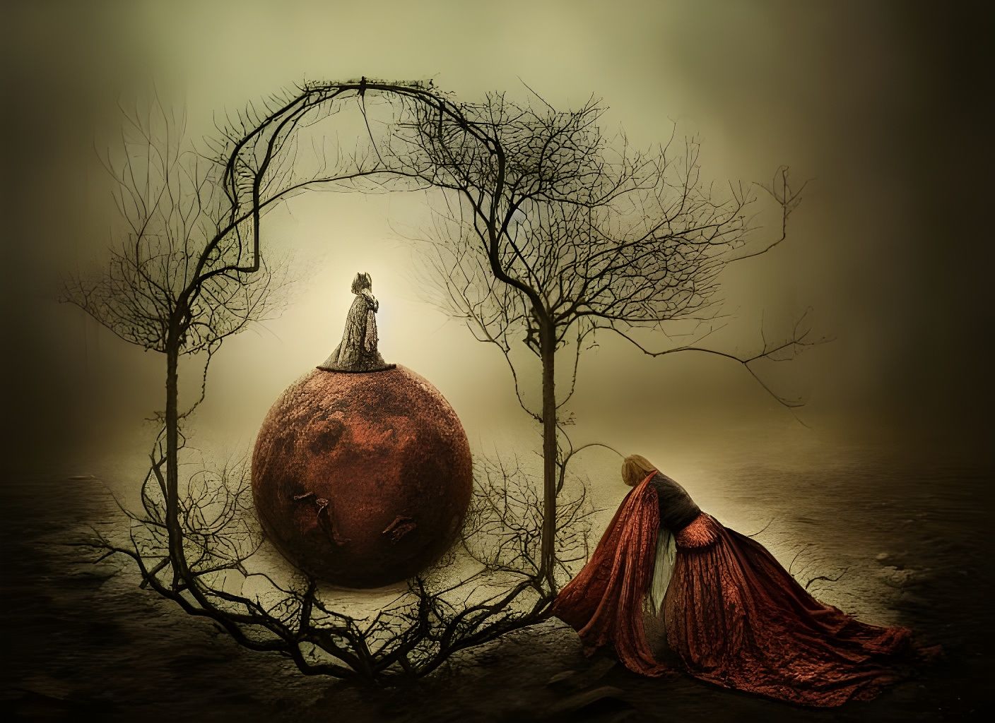 Surreal Math Landscape in Paranormalpunk Style