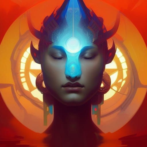 Surreal Third Eye Concept Art in Art Nouveau Style