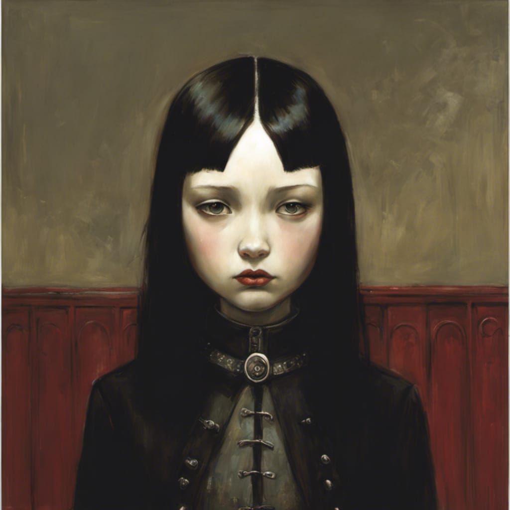 Moody Goth Punk Girl Portrait