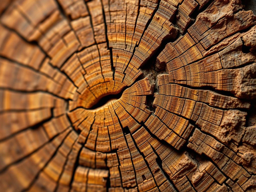 Abstract Macro Photography of Fossilized Wood Grain