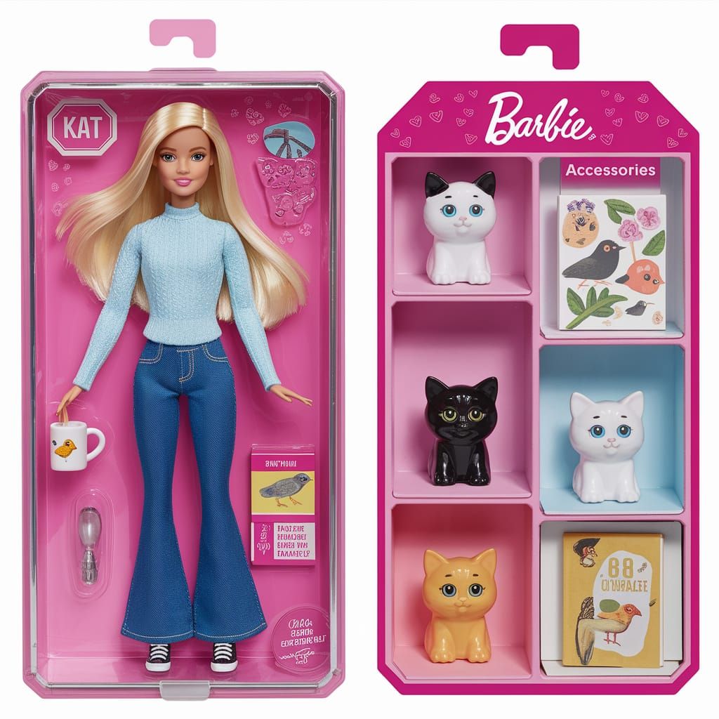 Playful Barbie-Inspired Scene with Kat's Accessories