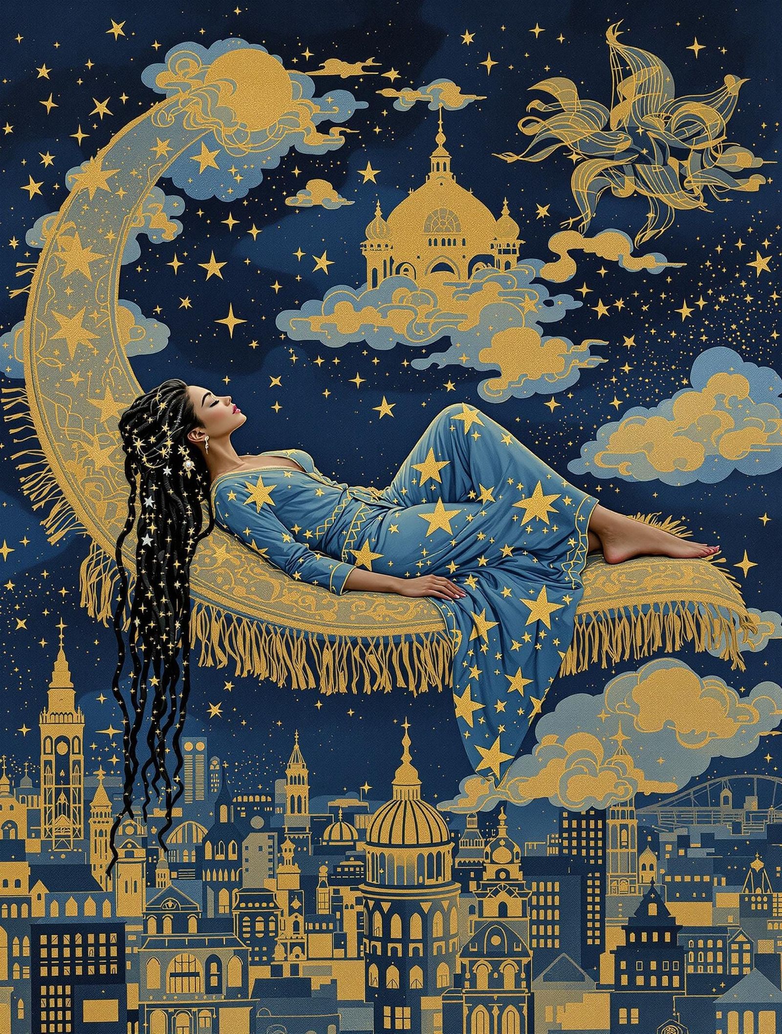 Enigmatic Persian Beauty in Opulent Dreamscape