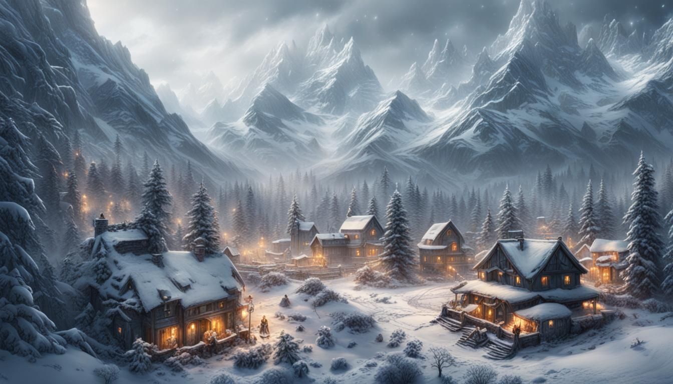 Stunning Winter Landscape: Digital Matte Painting