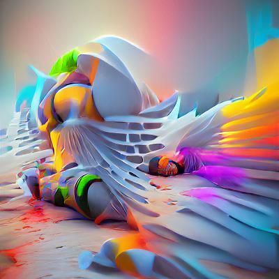 Fallen Angel Glory: Hyperrealistic Digital Art