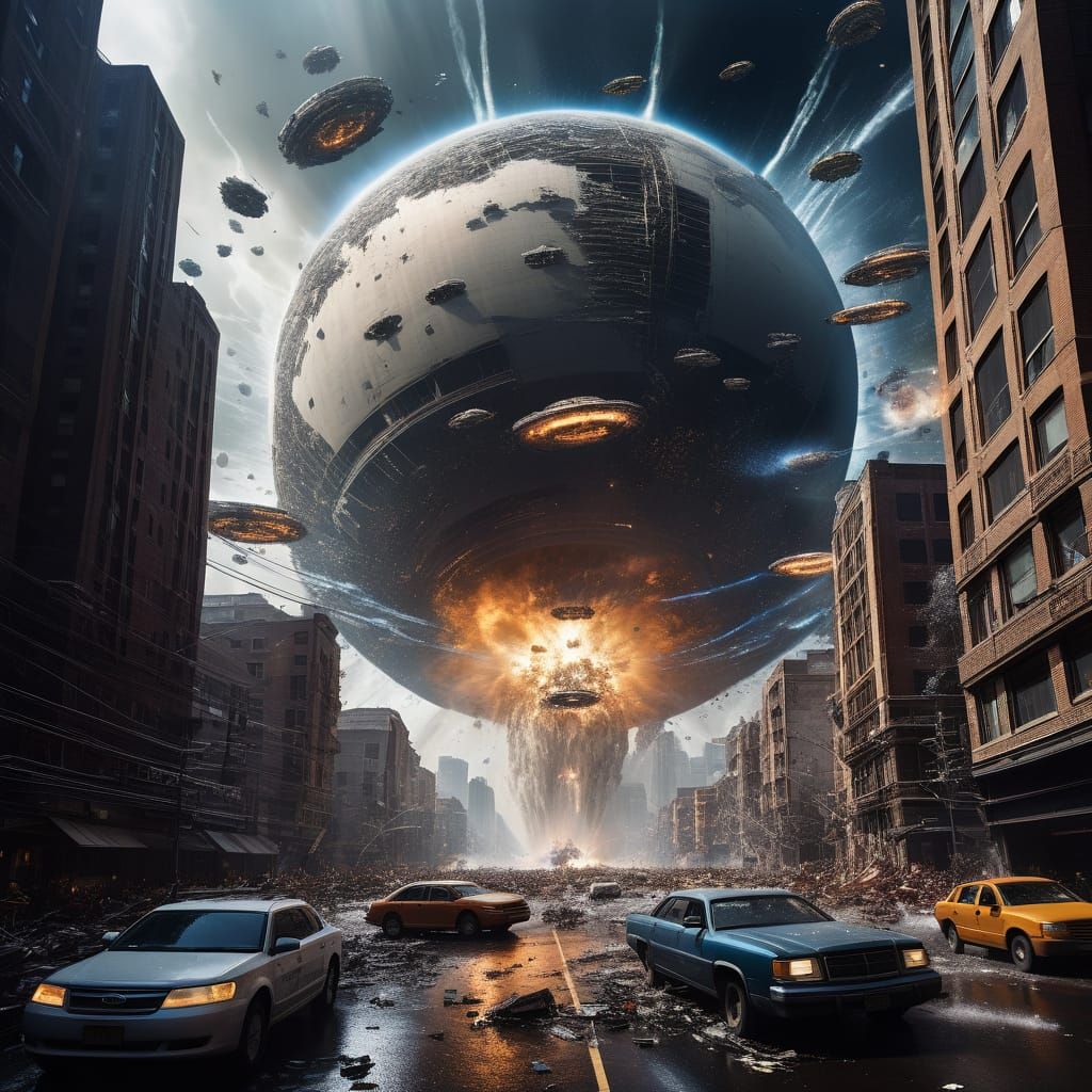 Cosmic Catastrophe: Spaceship Crash into Dyson Ring Habitat