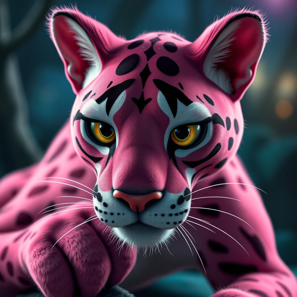 Hyperrealistic Pink Panther Cartoon in High Definition