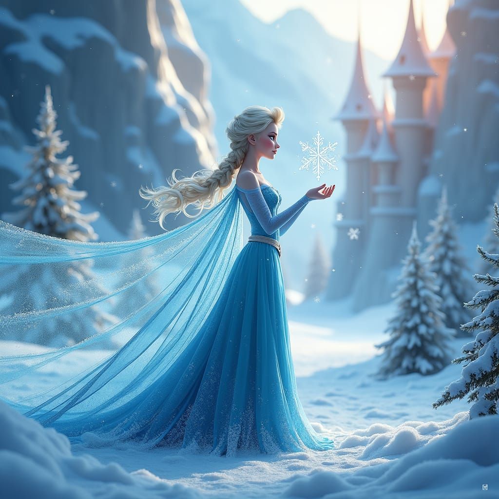 Queen Elsa's Ice Magic Creates Winter Palace