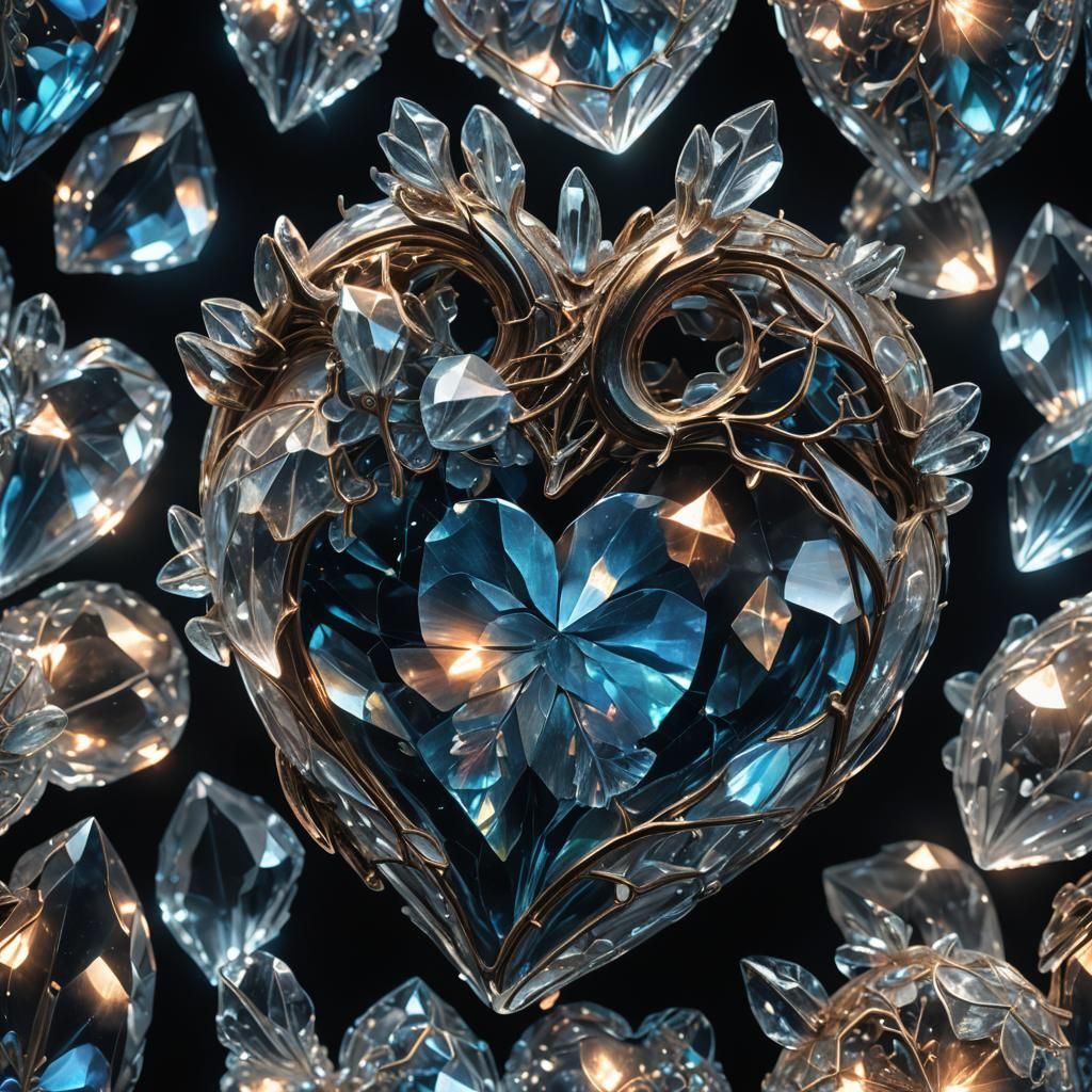 Crystal Heart Concept Art: Holographic Eerie Glow