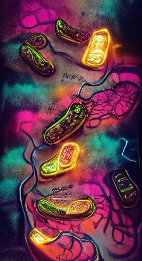Mitochondria: Neon Ink Powerhouse of the Cell