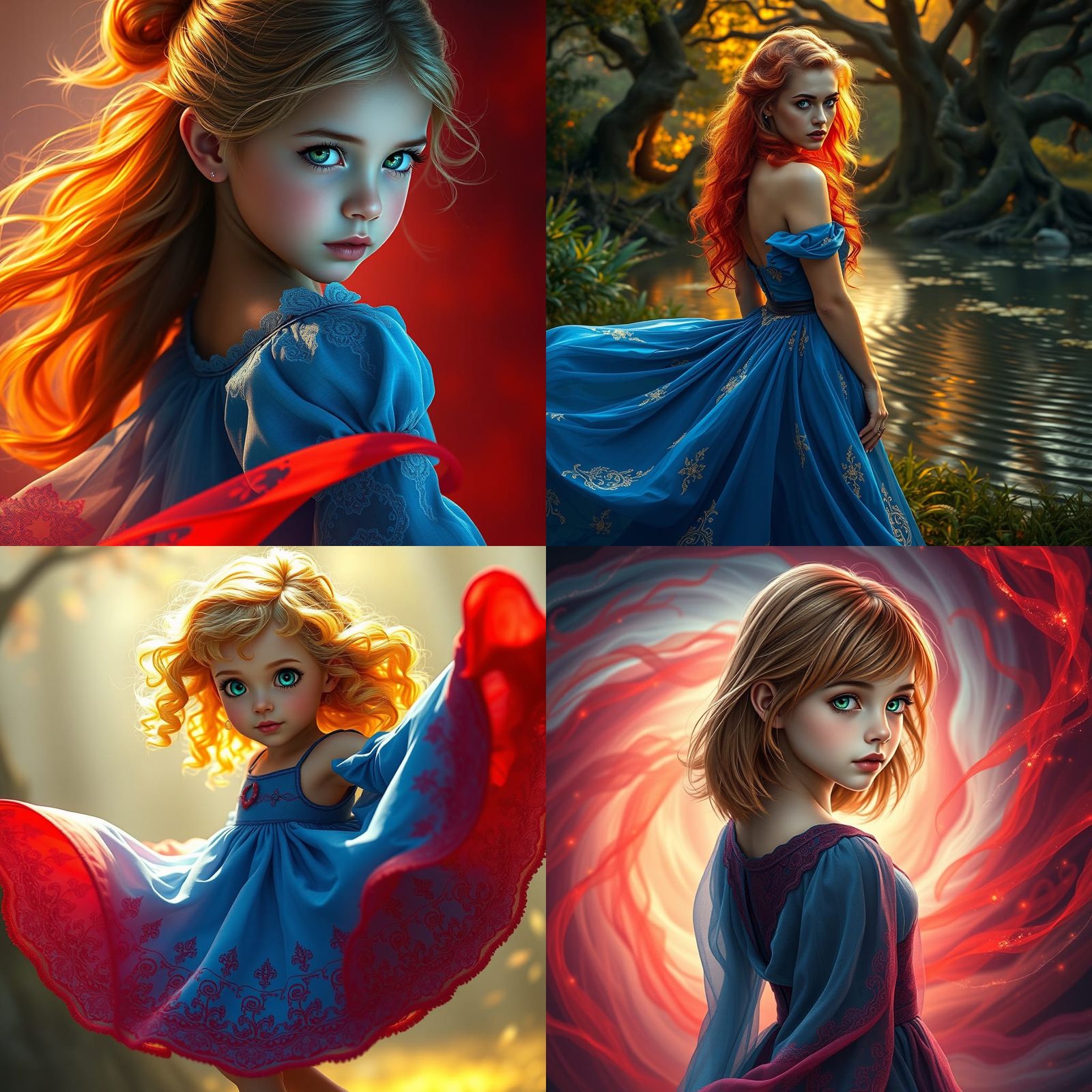 Girl's Chromatic Transformation: Detailed Fantasy Art