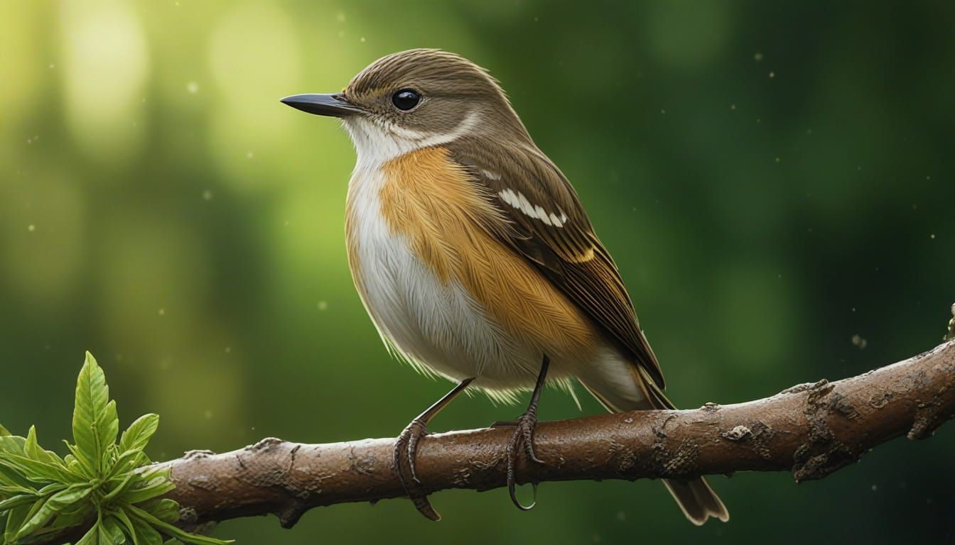 White-Ringed Flycatcher in Splash Art Style