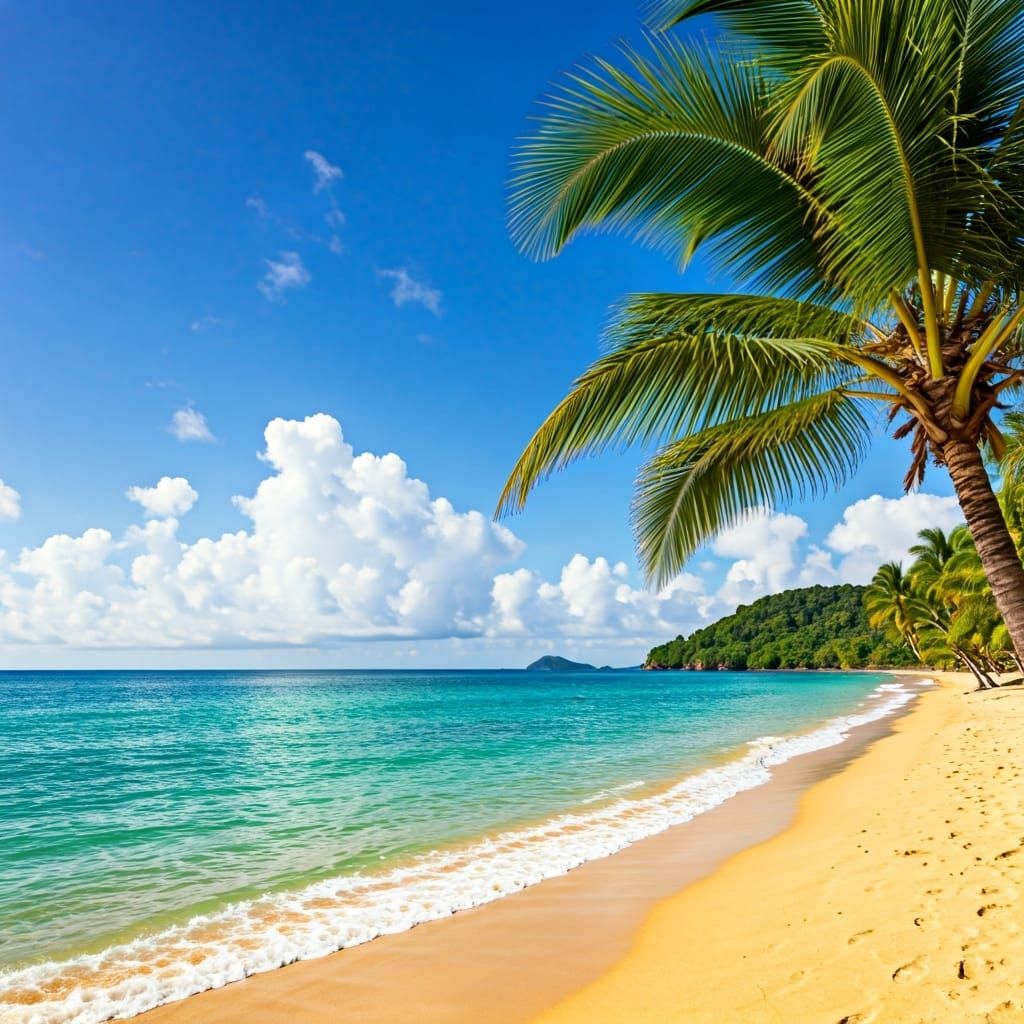 Idyllic Summer Beach Scene in Natural Light