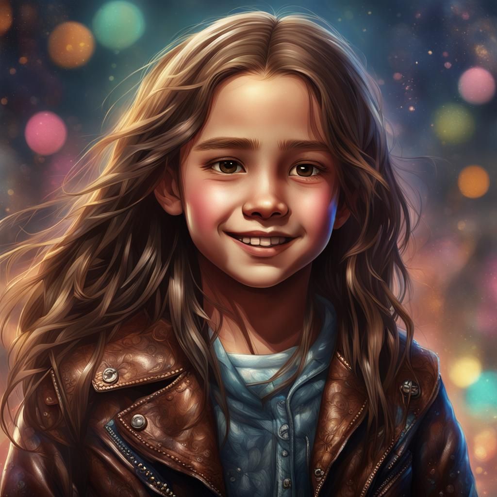 Cute Girl with Trauma in Detailed Matte Painting
