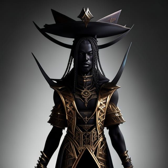 Techno-Voodoo Priest in Hyperdimensional Mesh, Detailed Port...