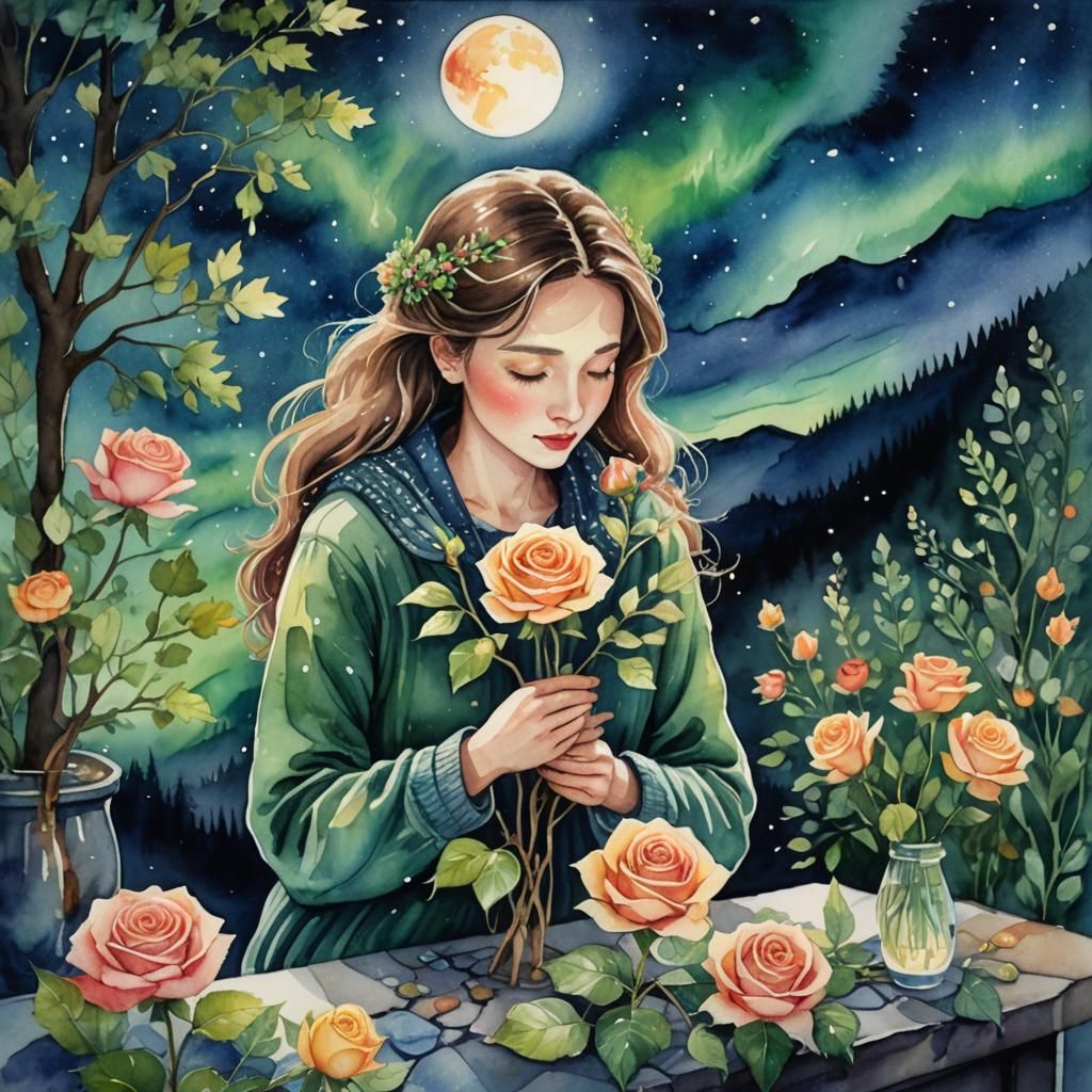 Mother Nature Embraces Earth Under Northern Lights