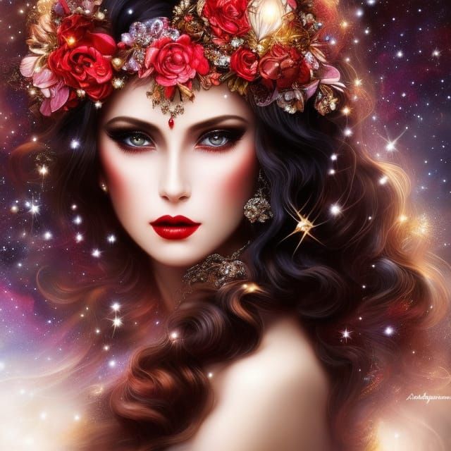 Sparkly Princess in Fairytale World: Detailed Illustration