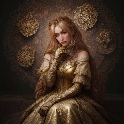 A Mystical Maiden in Warm, Golden Light
