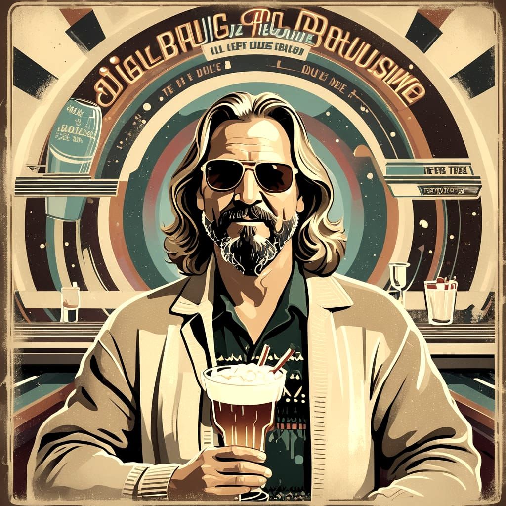 The Big Lebowski: Retro-Style Poster with The Dude