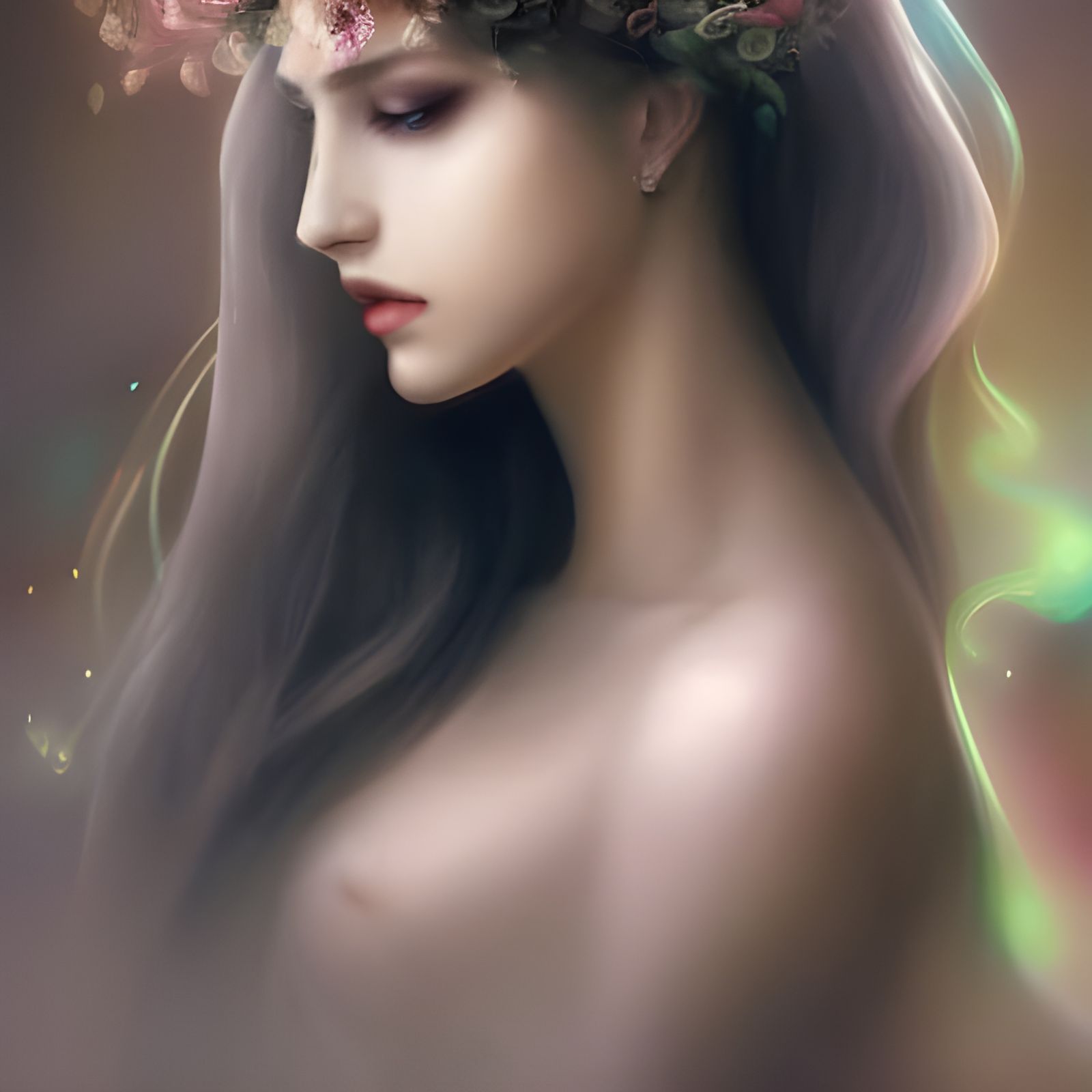 Pastel Swirls with Bokeh and Filigree, Digital Art