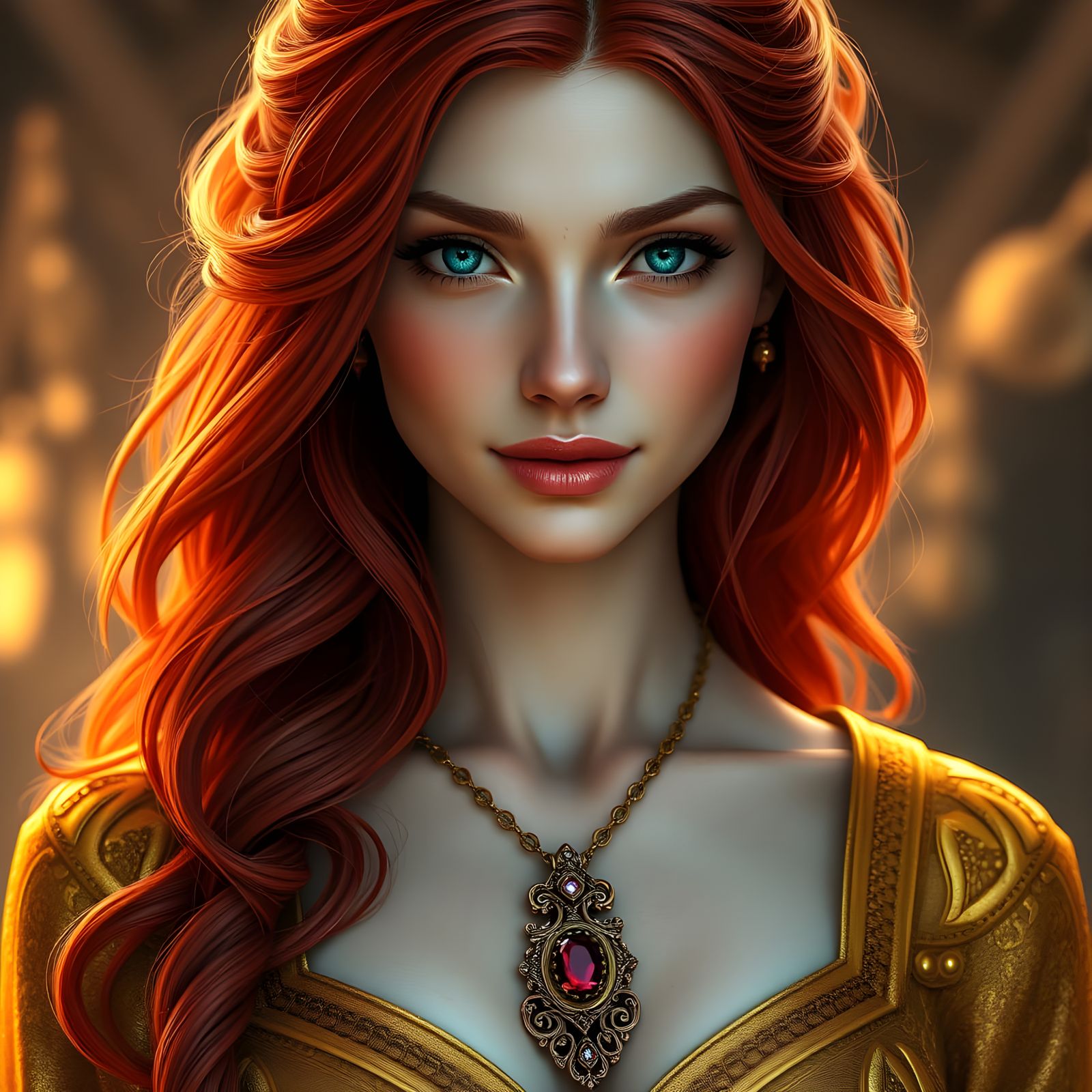 Radiant Norse Goddess in Golden Elegance