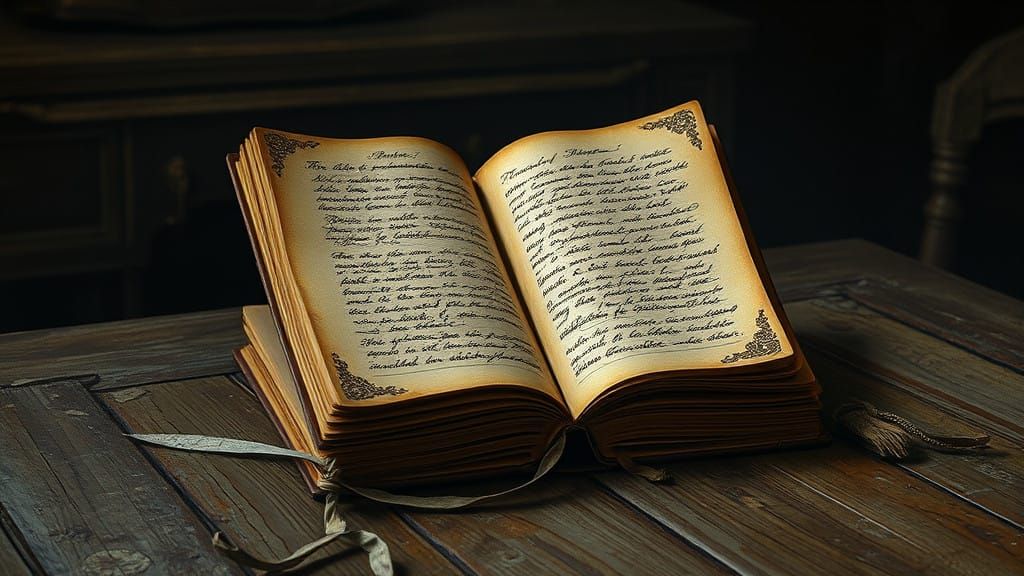 Dusty Leather Diary Opens to Dark, Forgotten Entries