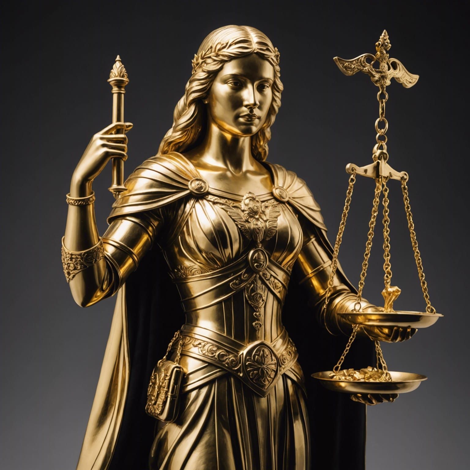 Golden Silent Justice: AI Generated Image